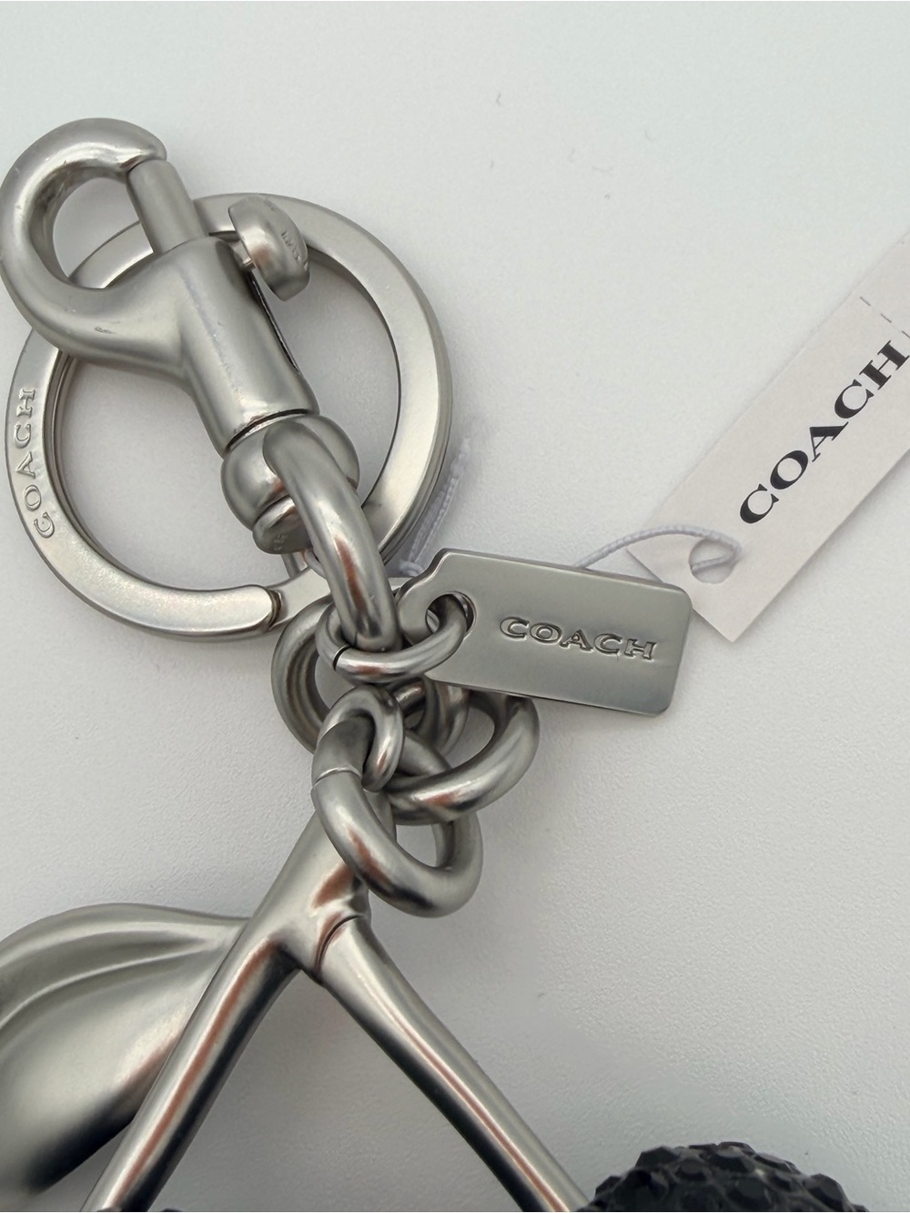 COACH Black Crystal Cherry Key Ring Charm CCD32 - Picture 4 of 5
